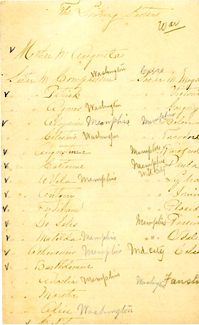 Handwritten List of Living Who Served in the Civil War