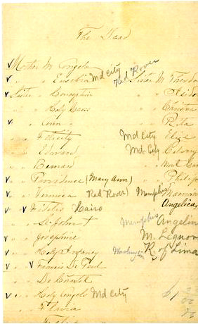 Handwritten List of Deceased Who Served in the Civil War